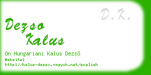 dezso kalus business card